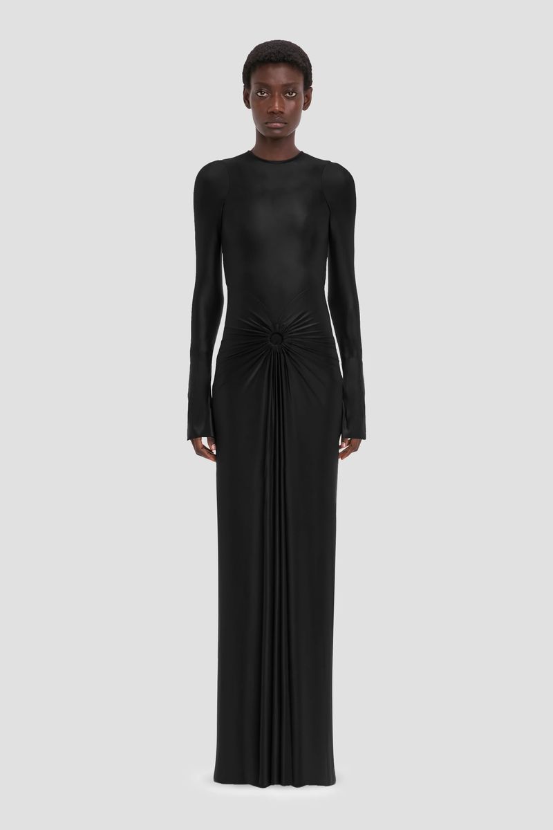 Elegantes Jersey-Kleid mit langen Ärmeln
