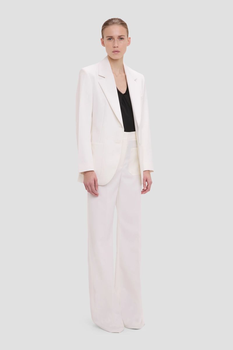 Elegantes elfenbeinfarbenes, einreihiges Blazer-Jackett