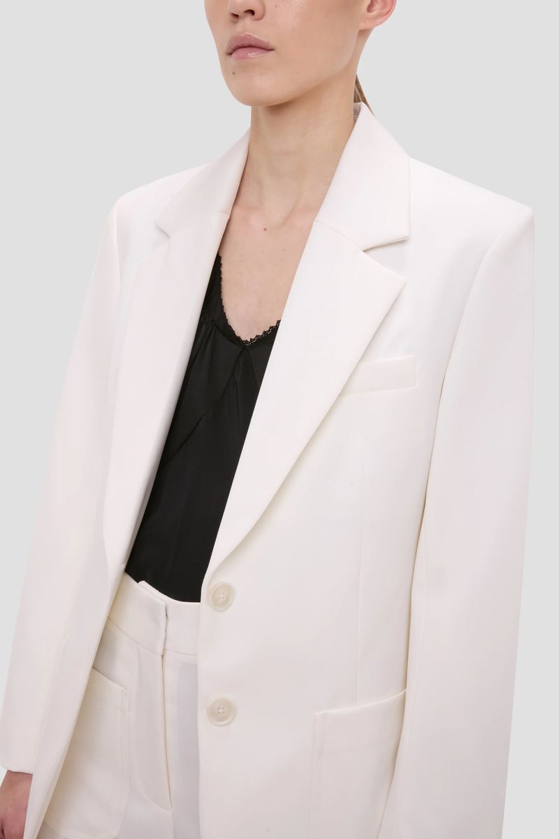 Elegantes elfenbeinfarbenes, einreihiges Blazer-Jackett