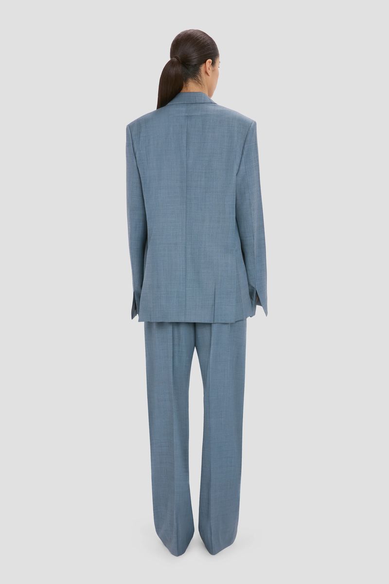 Cloud Blauer, einreihiger Wollblazer