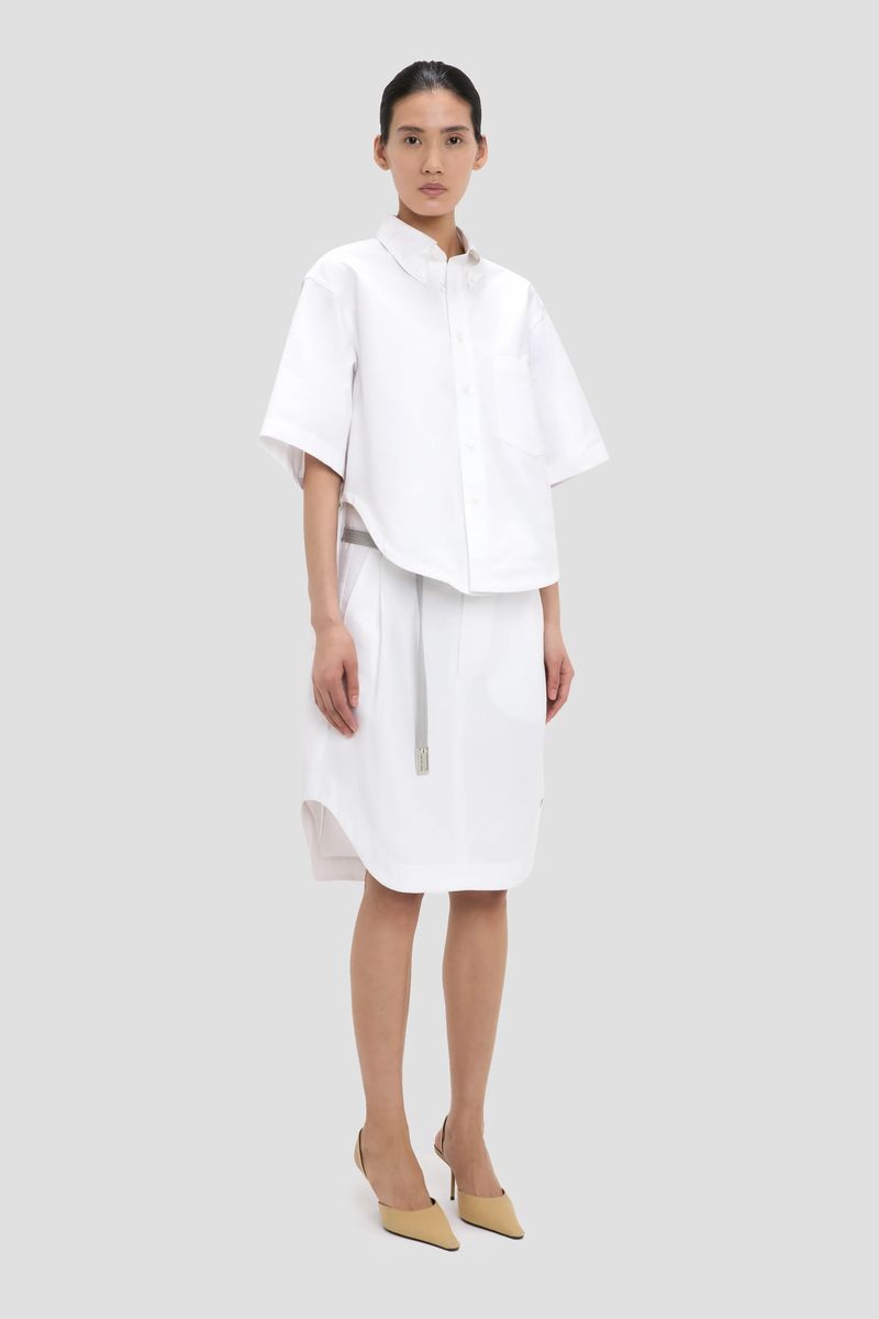 Trapezförmiges Baumwollhemd in Optic White