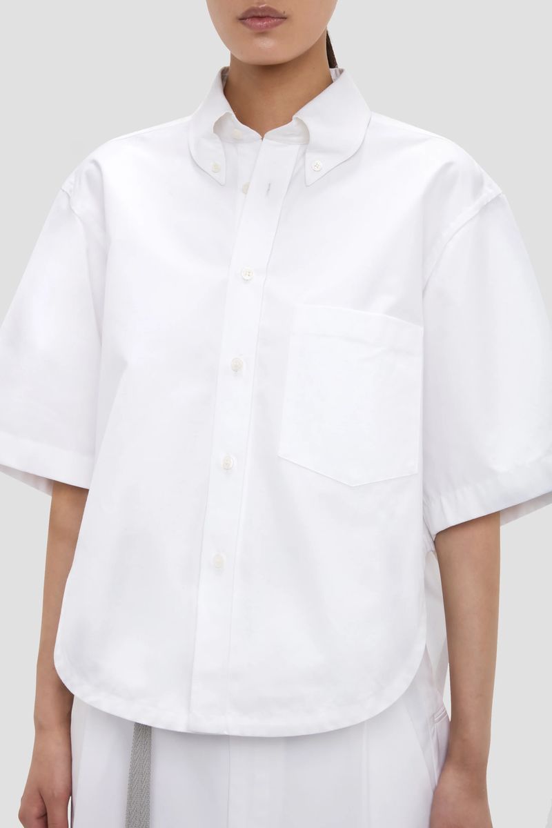 Trapezförmiges Baumwollhemd in Optic White
