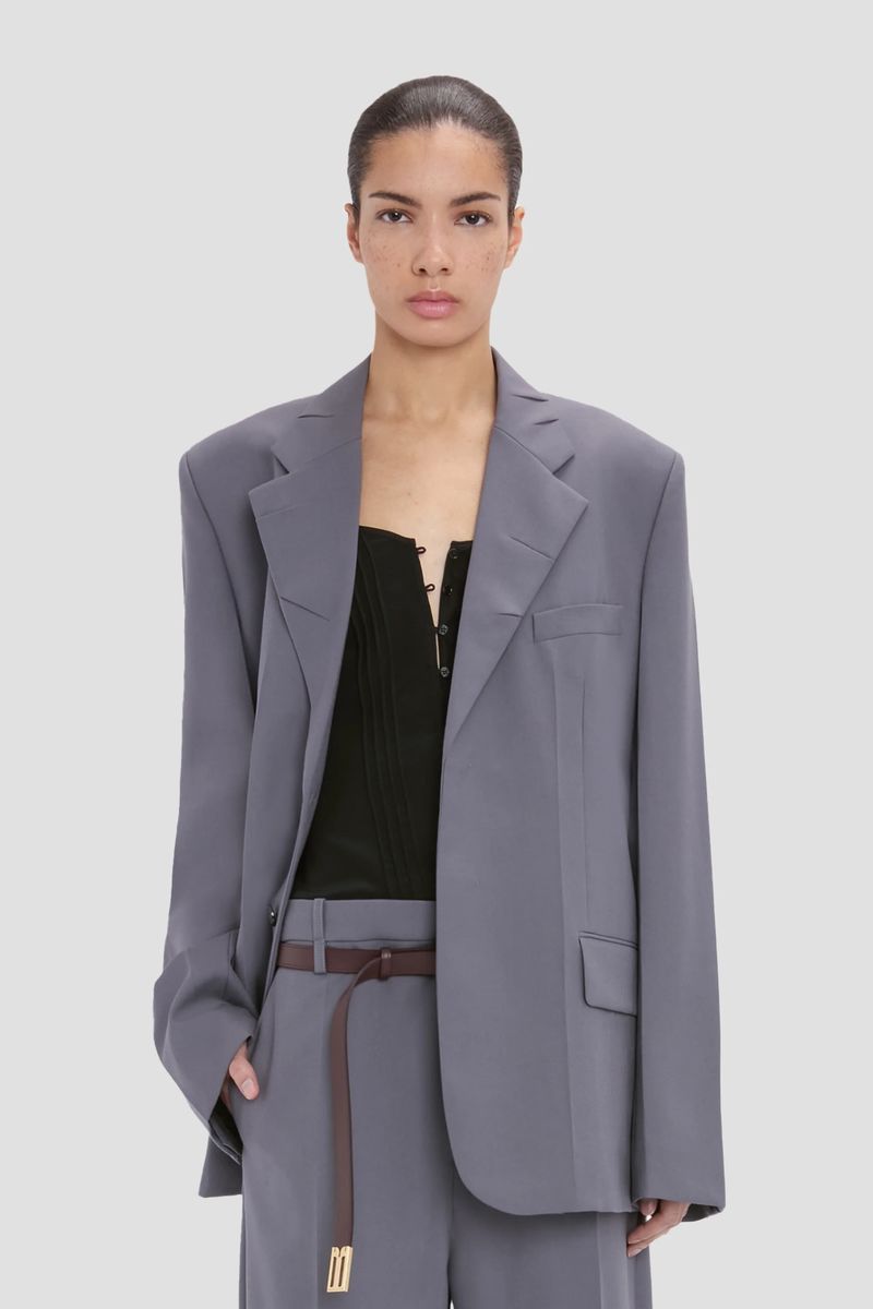 Übergroß geschnittene Jacke mit Revers