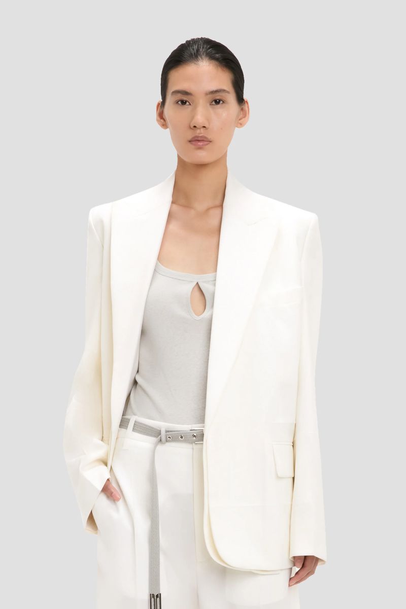 Off-White Blazer mit abnehmbarem Revers