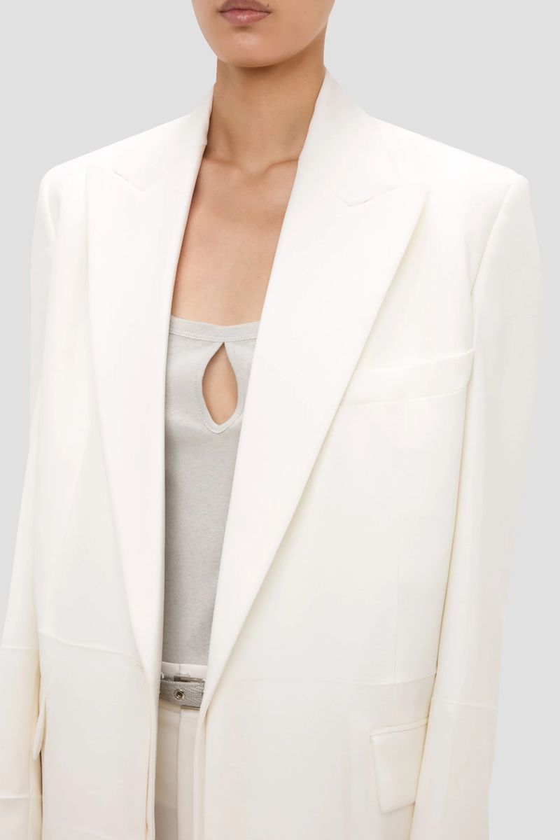 Off-White Blazer mit abnehmbarem Revers