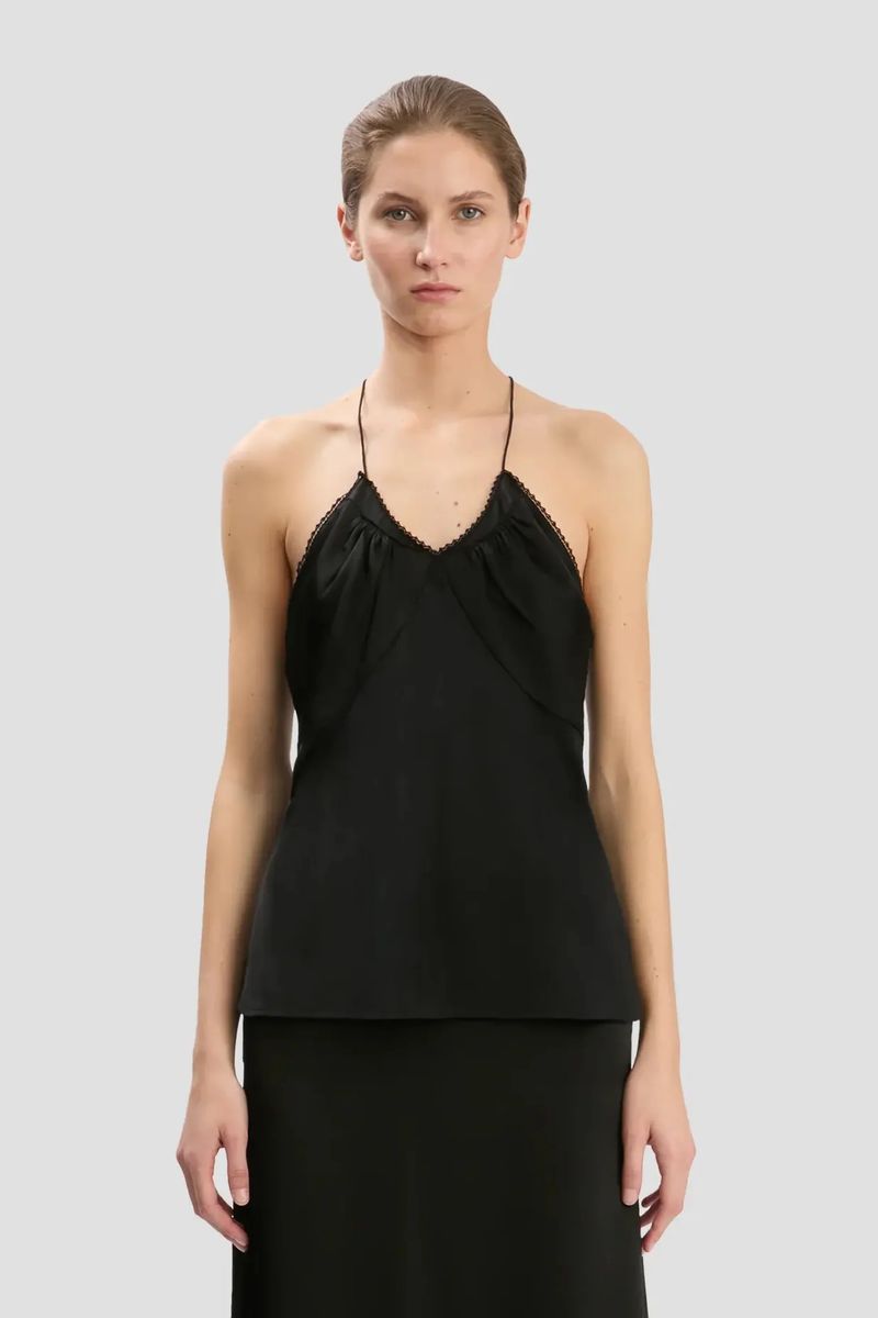 Elegantes Neckholder-Top mit Raffungen