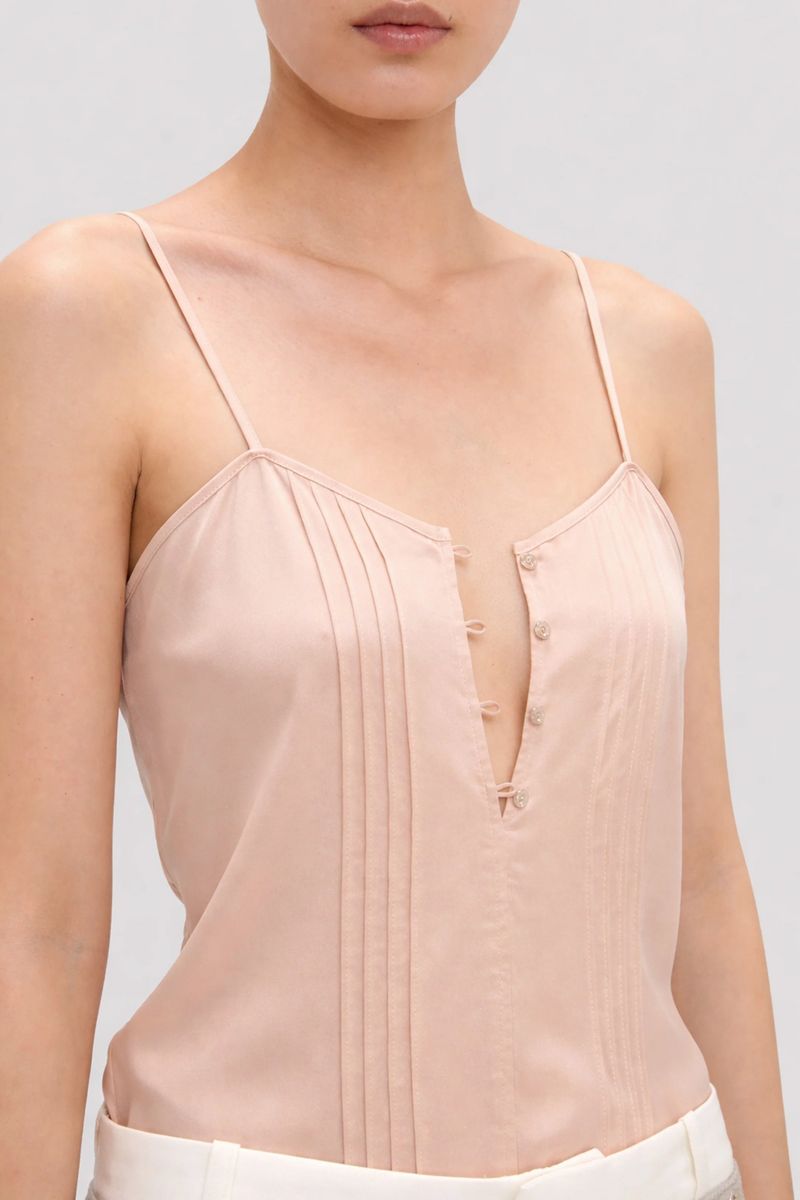 Elegantes Knopfleisten-Cami-Top