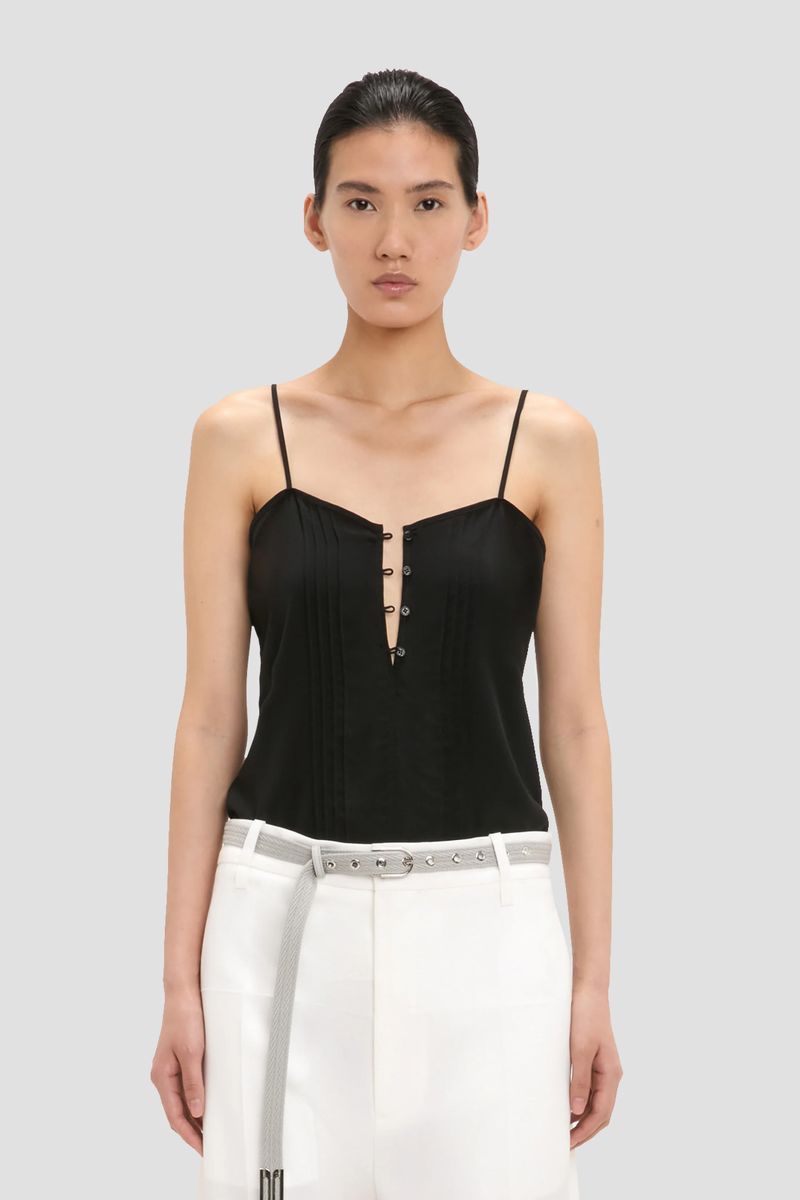 Ärmelloses Cami-Top mit Knopfleiste