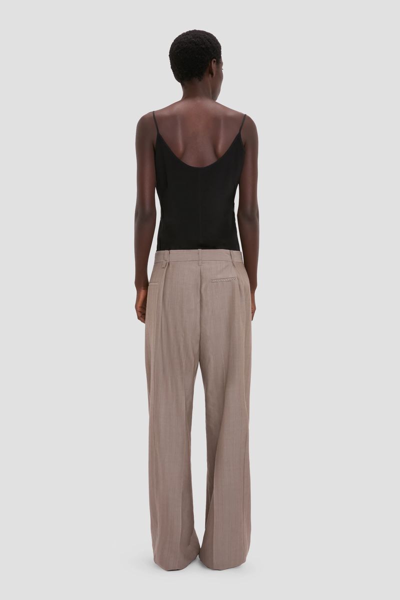 Relaxte Bundfaltenhose mit Hoher Taille