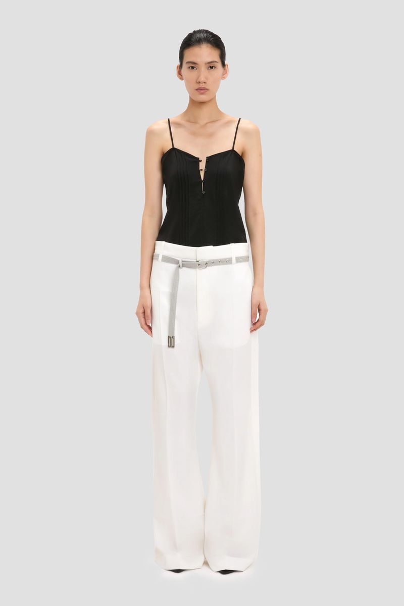 Offwhite Hose mit geradem Bein