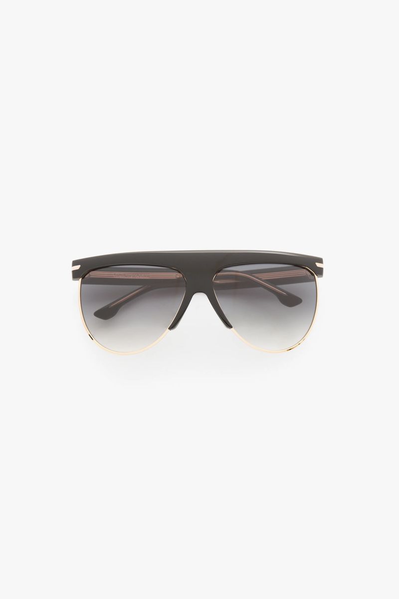 Flache Metall Sonnenbrille mit Fassung