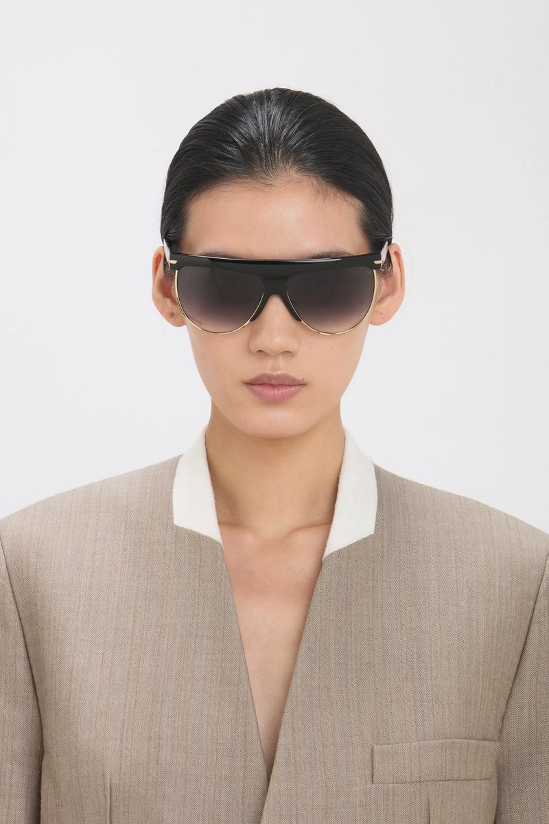 Flache Metall Sonnenbrille mit Fassung