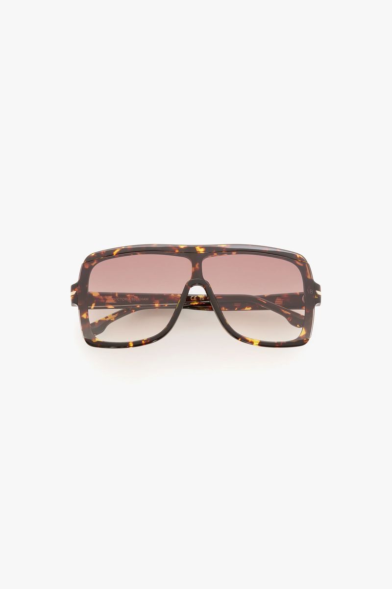 Übergroße Pilotenbrille mit Schildpattmuster