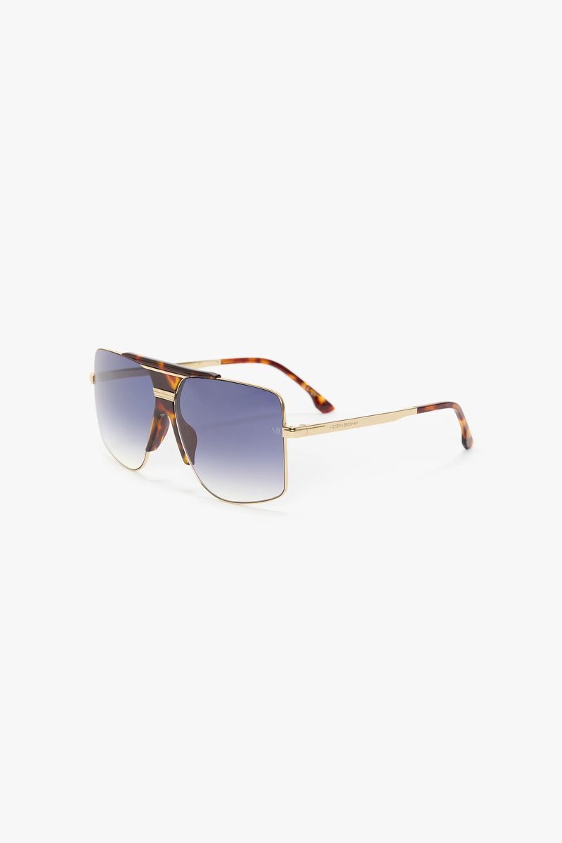 Übergroße Gold-Havanna-Rahmen Sonnenbrille