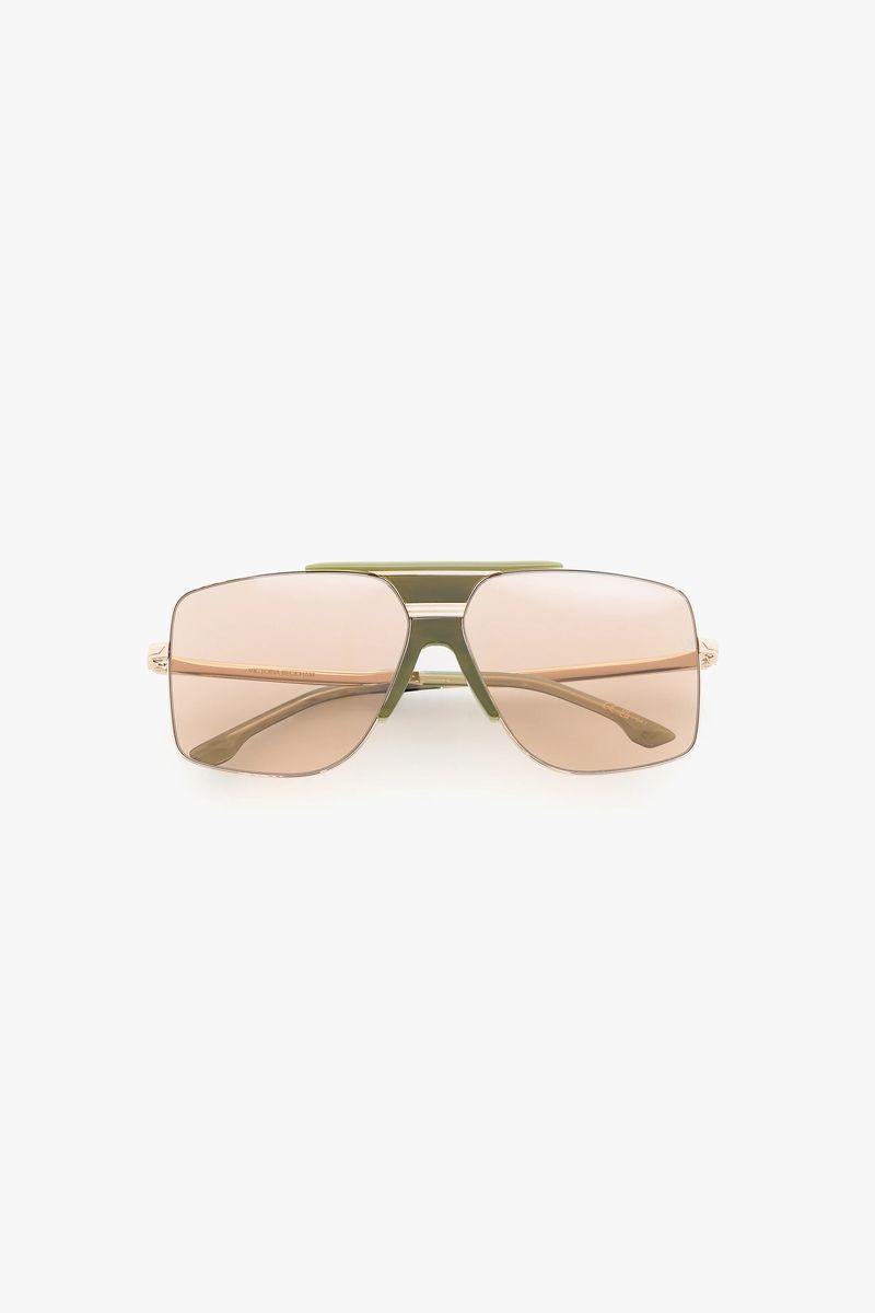Übergroße Pilotenbrille mit Acetatdetails