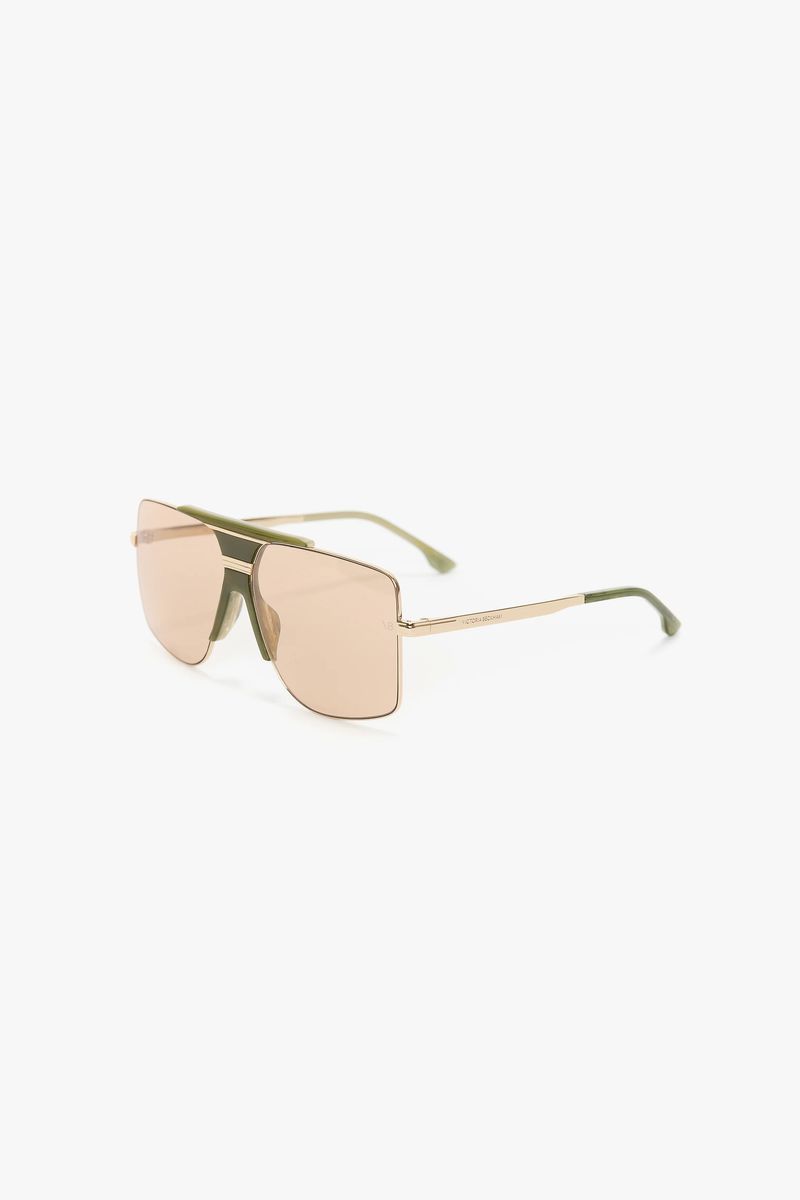 Übergroße Pilotenbrille mit Acetatdetails