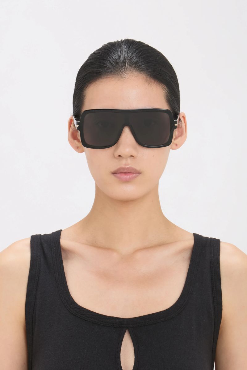 Moderne Schwarze Maskenrahmen Sonnenbrille