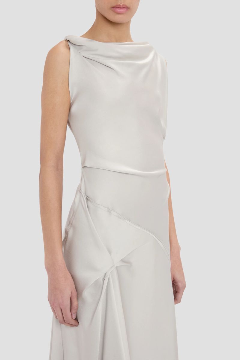 Elegantes, drapiertes Midikleid mit Falten