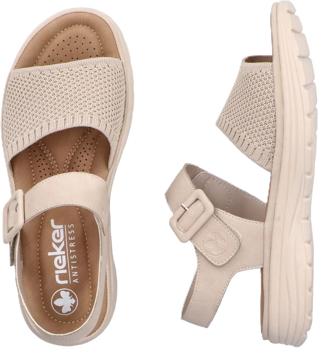 Beige lässige Sandale mit verstellbarem Riemen