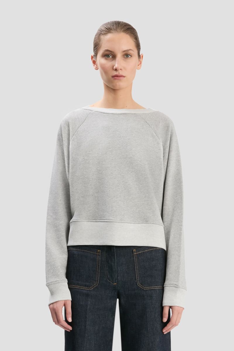 Grau meliertes Crop-Sweatshirt