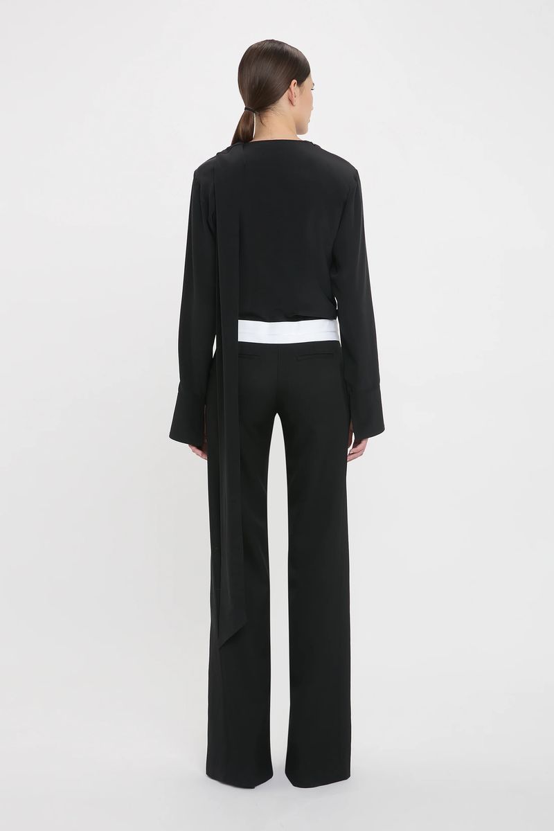 Elegante, weite Hose mit Seitenstreifen