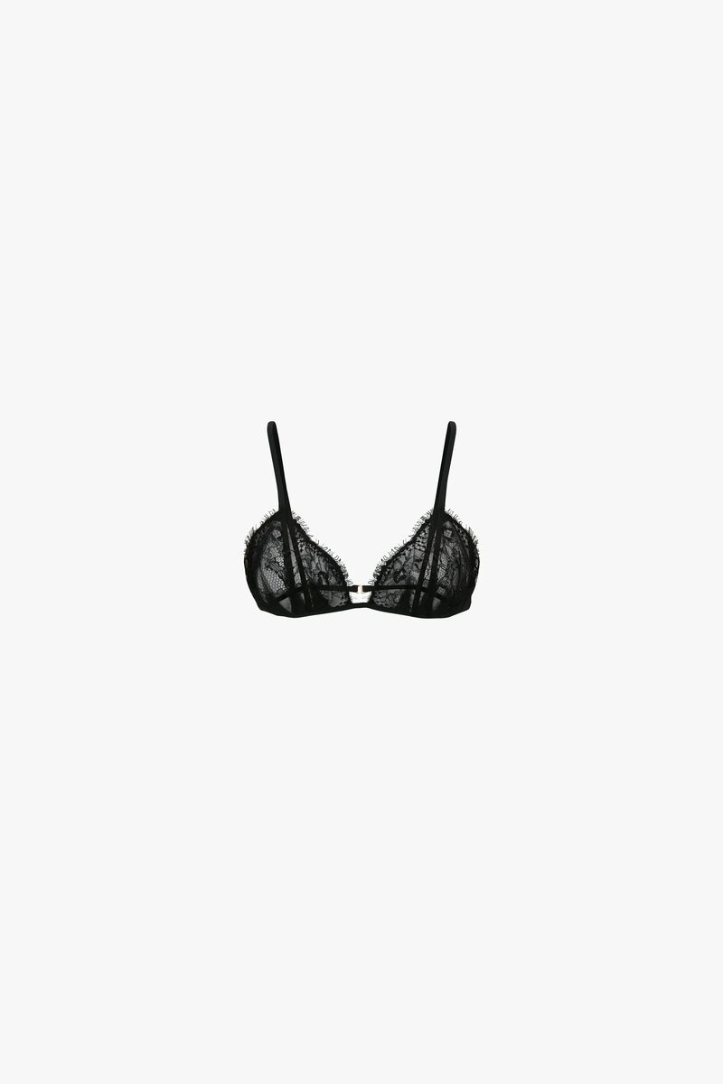 Triangel-Bralette mit gewellter Spitze