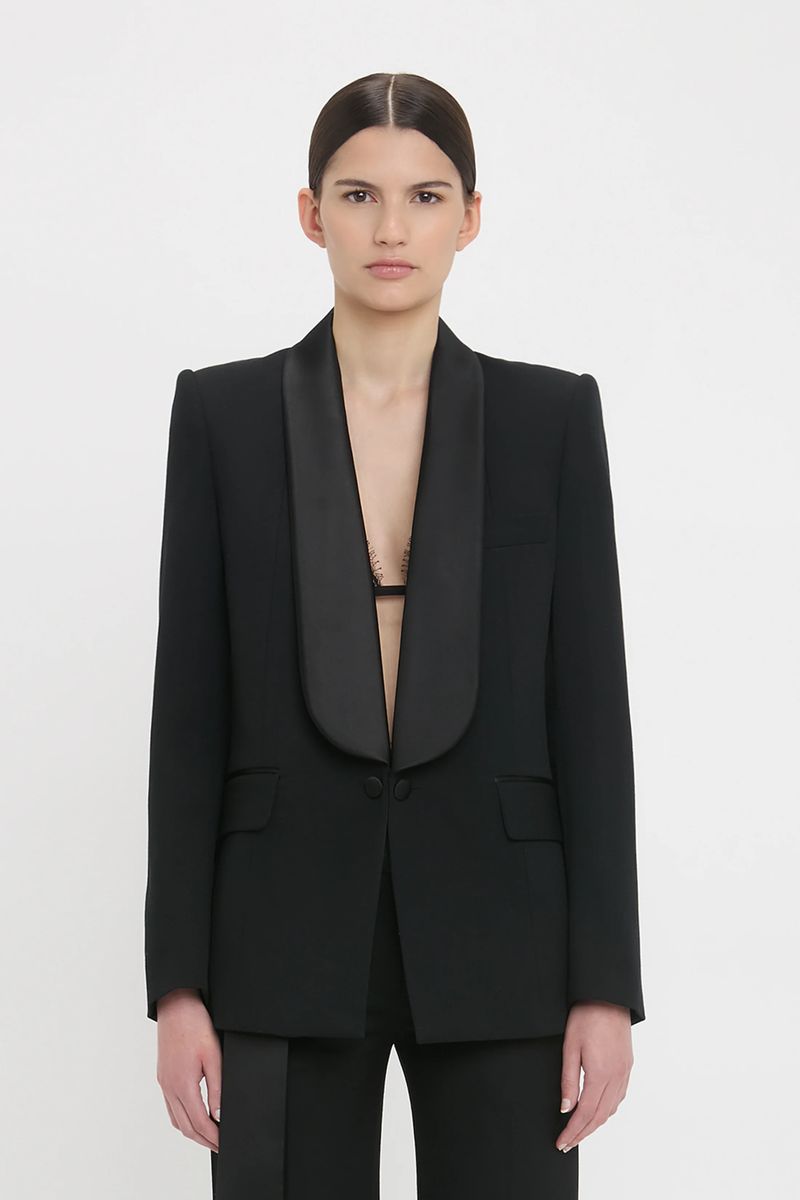 Elegante Smokingjacke mit Schalkragen