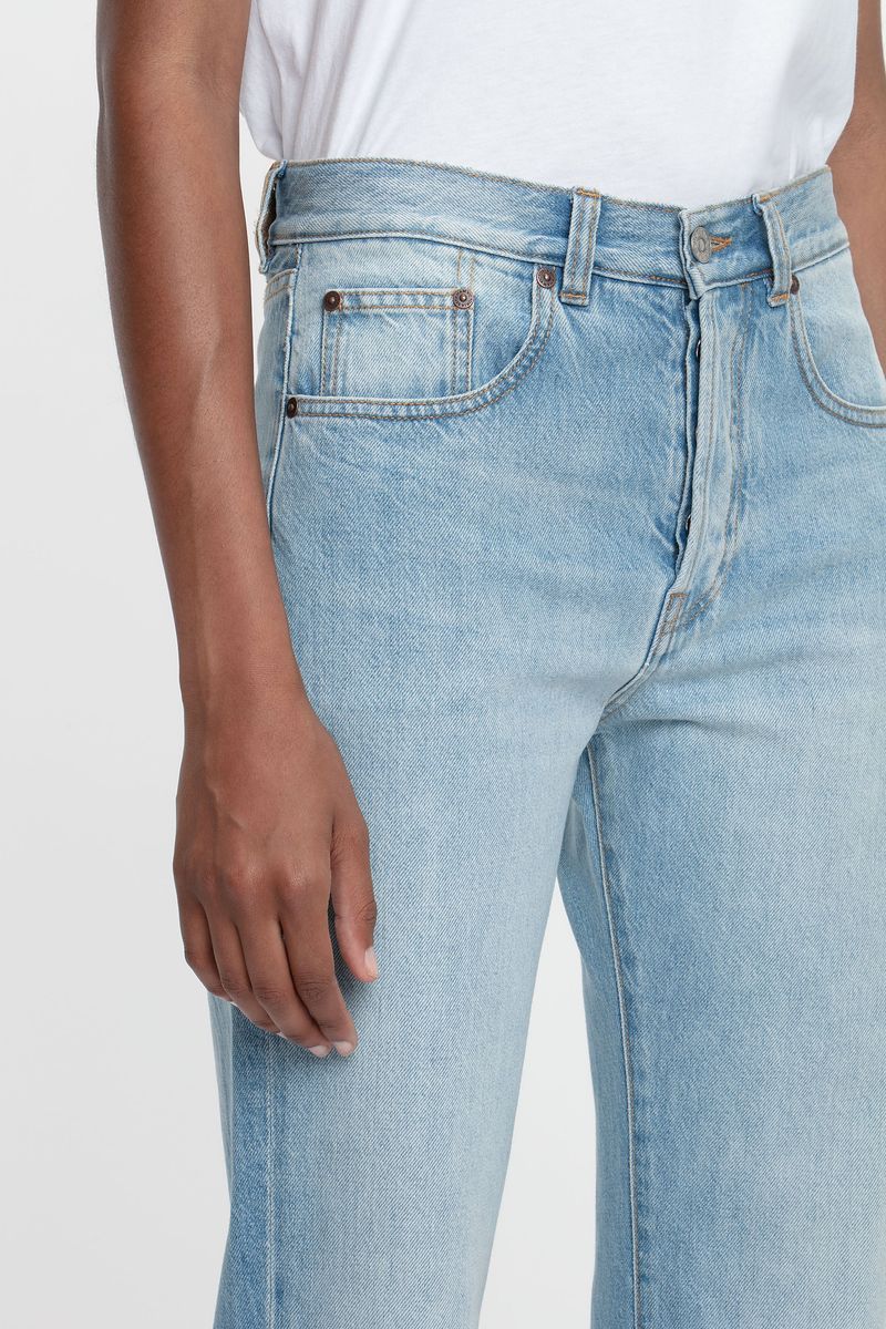 Jeans mit geradem Bein in Hellblau