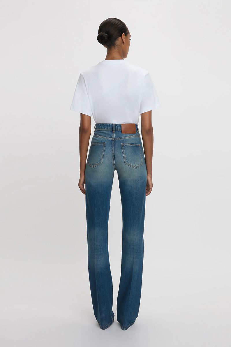 Hochtaillierte Jeans mit geradem Bein