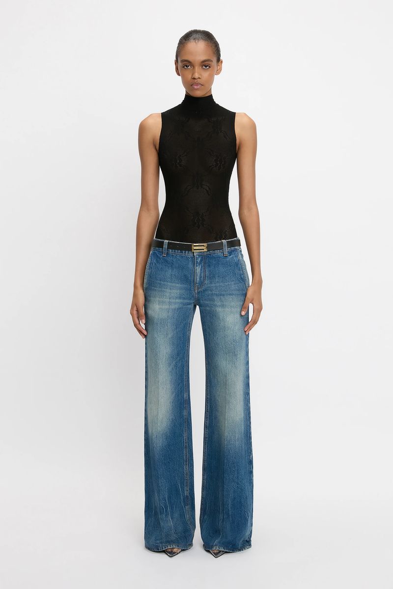 Tief sitzende, weit geschnittene Jeans aus Denim