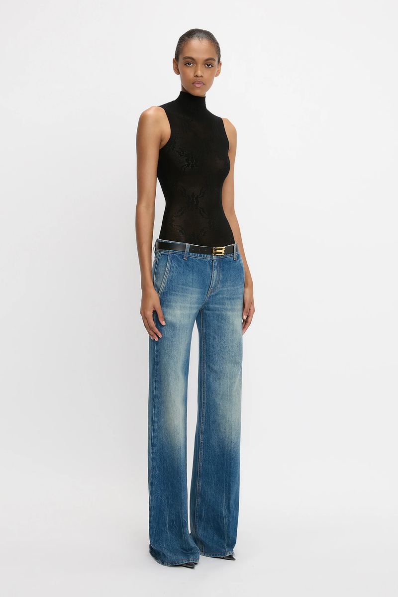 Tief sitzende, weit geschnittene Jeans aus Denim