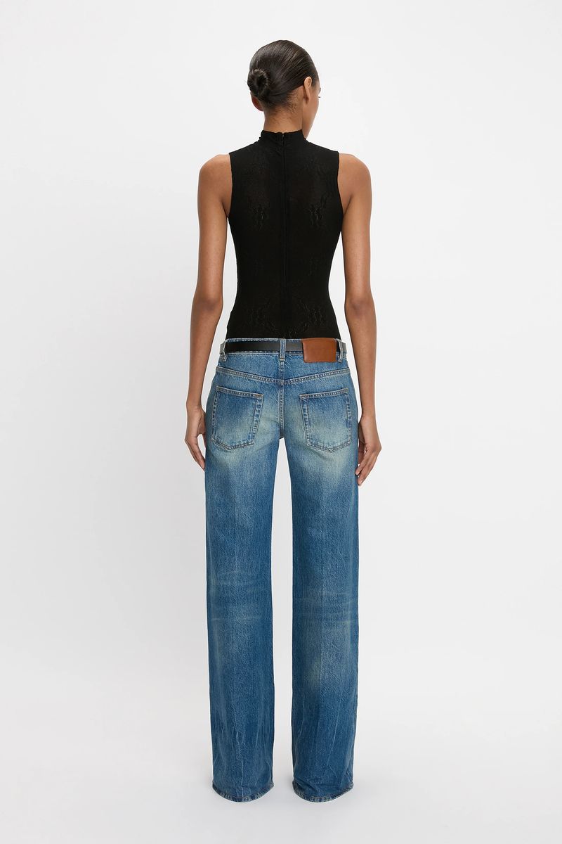 Tief sitzende, weit geschnittene Jeans aus Denim