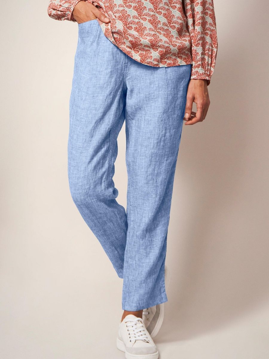 Hellblaue Leinenhose