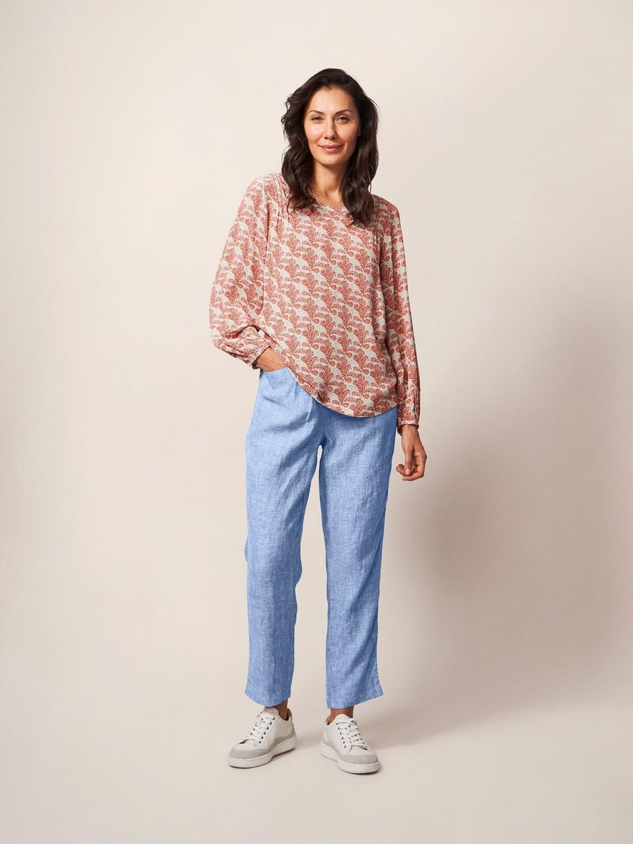 Hellblaue Leinenhose
