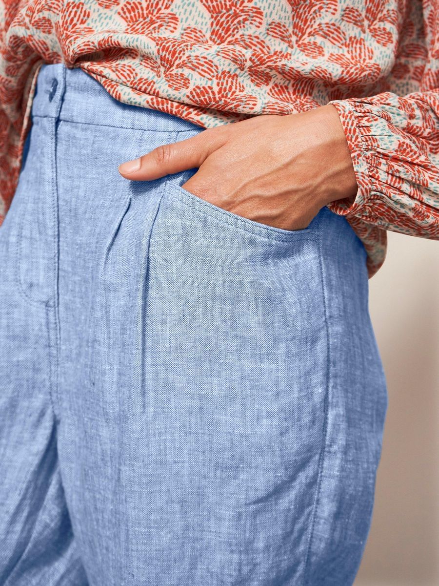 Hellblaue Leinenhose