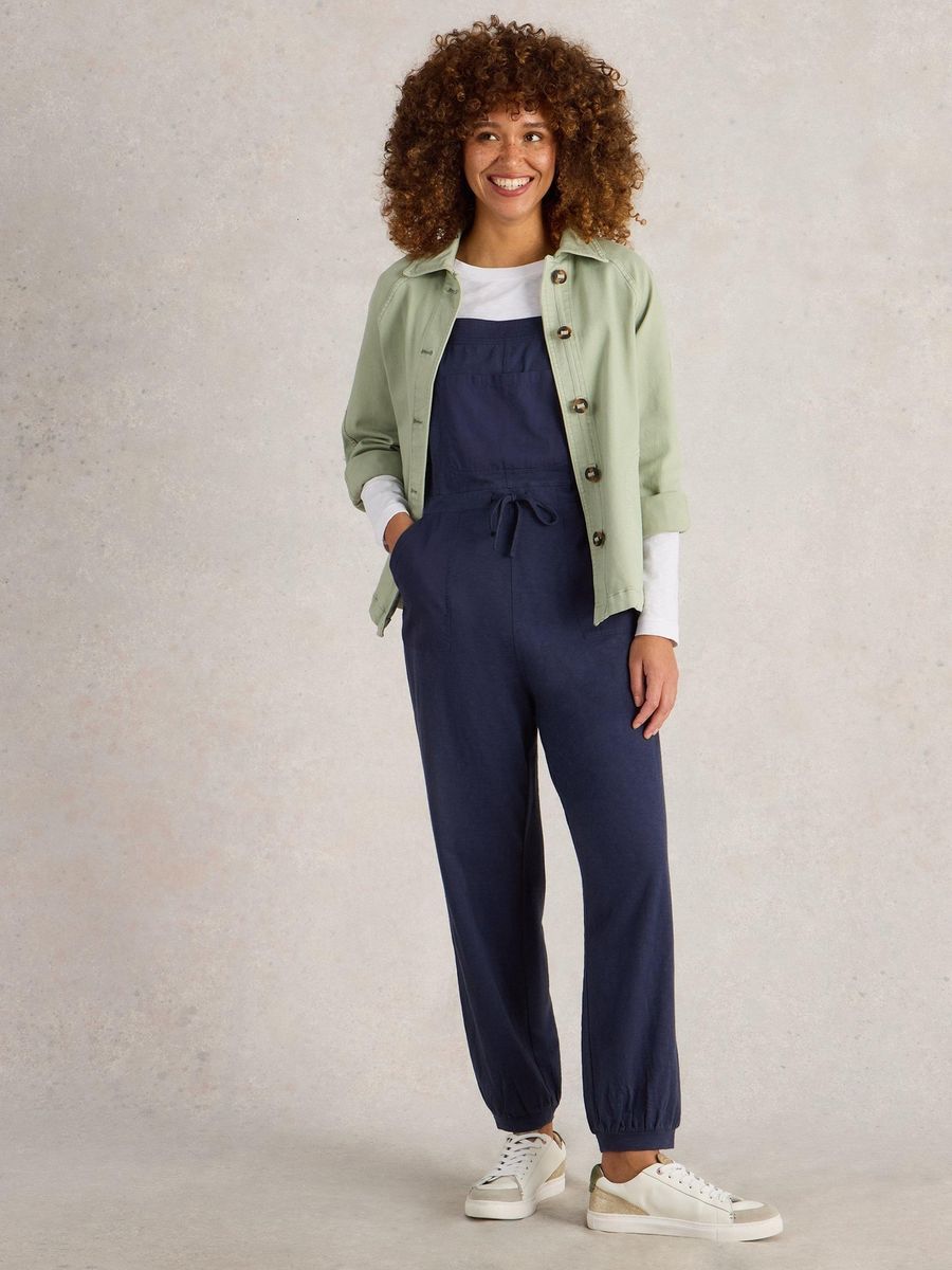 Jersey-Strick-Overall mit Tunnelzug in der Taille