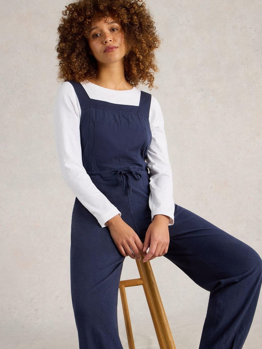 Jersey-Strick-Overall mit Tunnelzug in der Taille