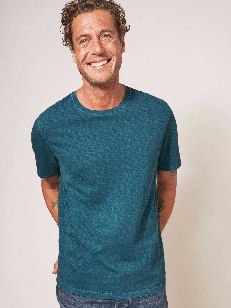 Klassisches Baumwollmischungs T-Shirt