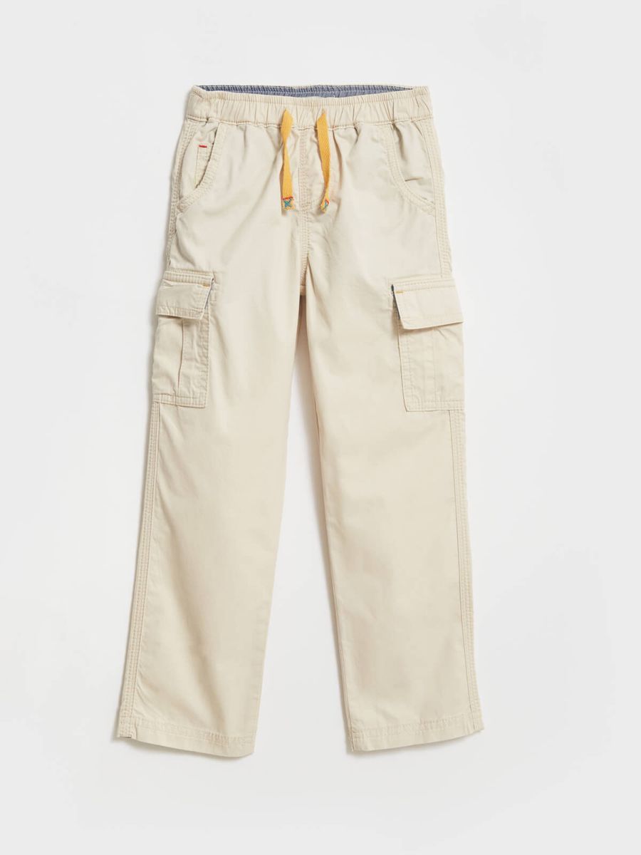 Beige Baumwoll-Cargohose für Kinder