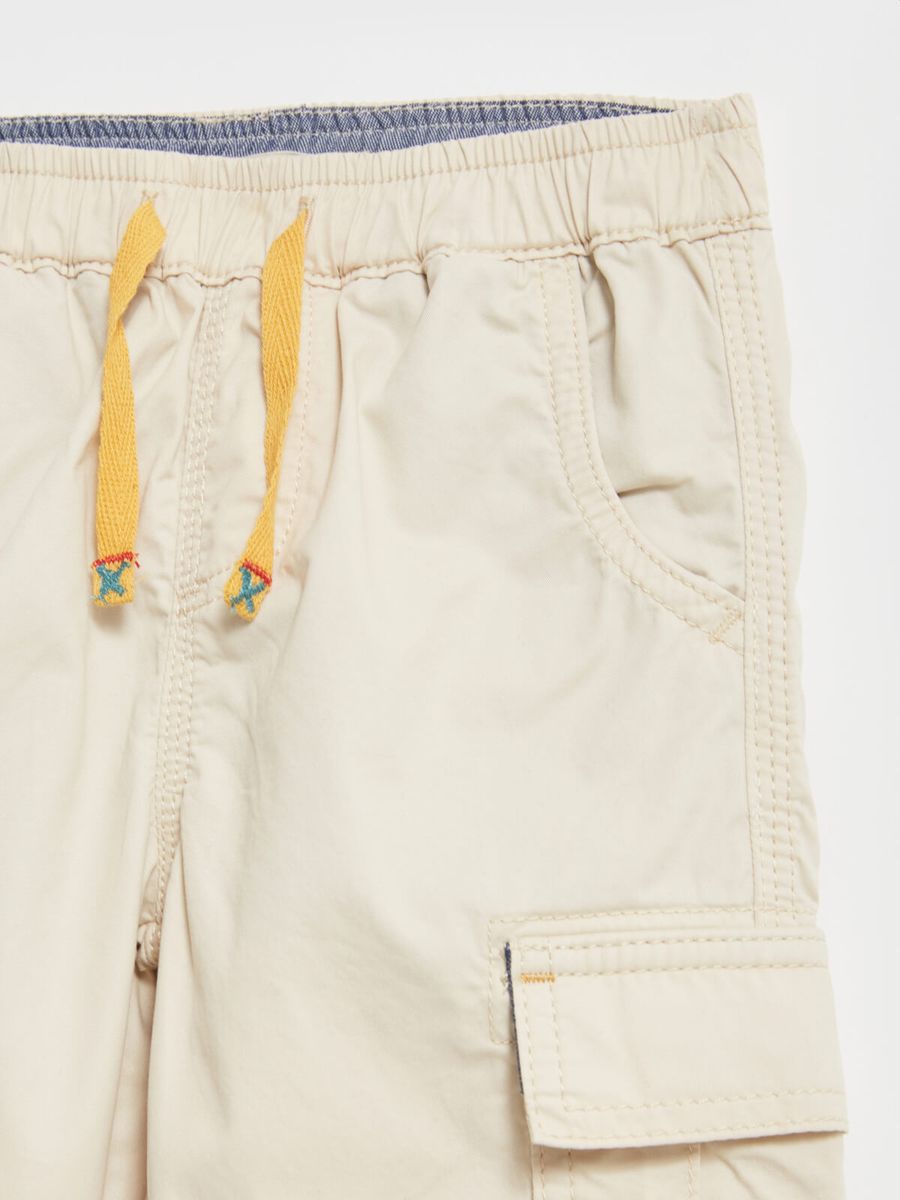 Beige Baumwoll-Cargohose für Kinder