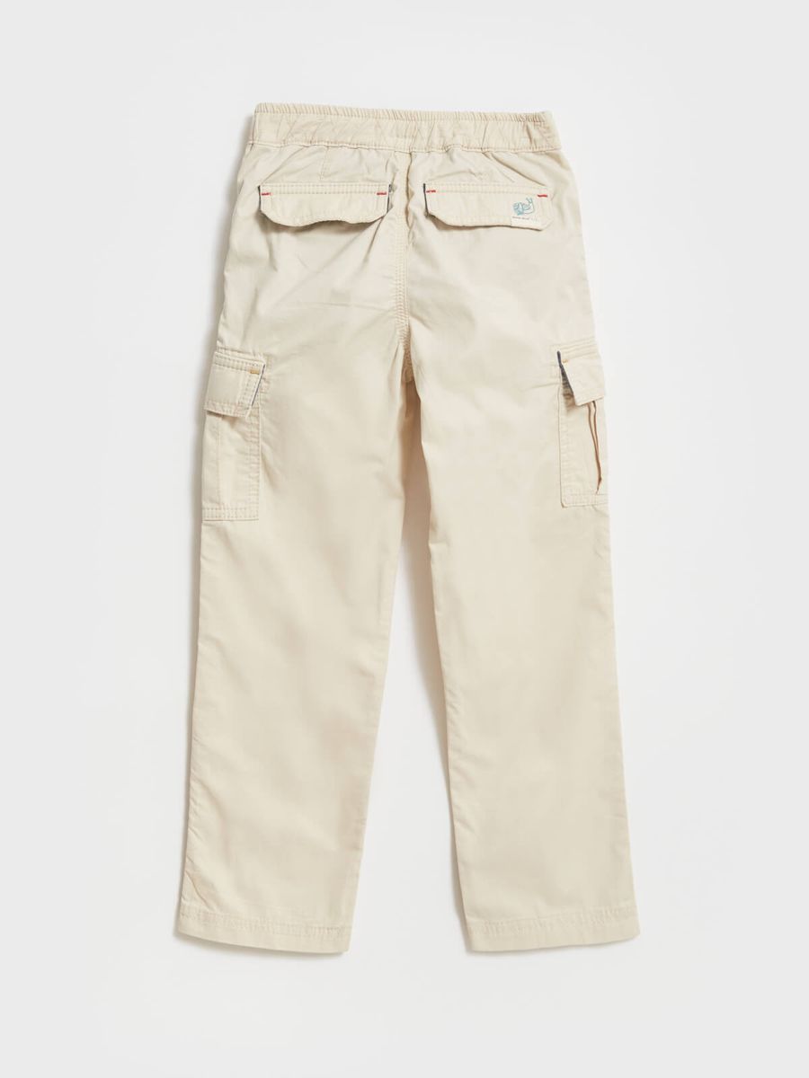 Beige Baumwoll-Cargohose für Kinder