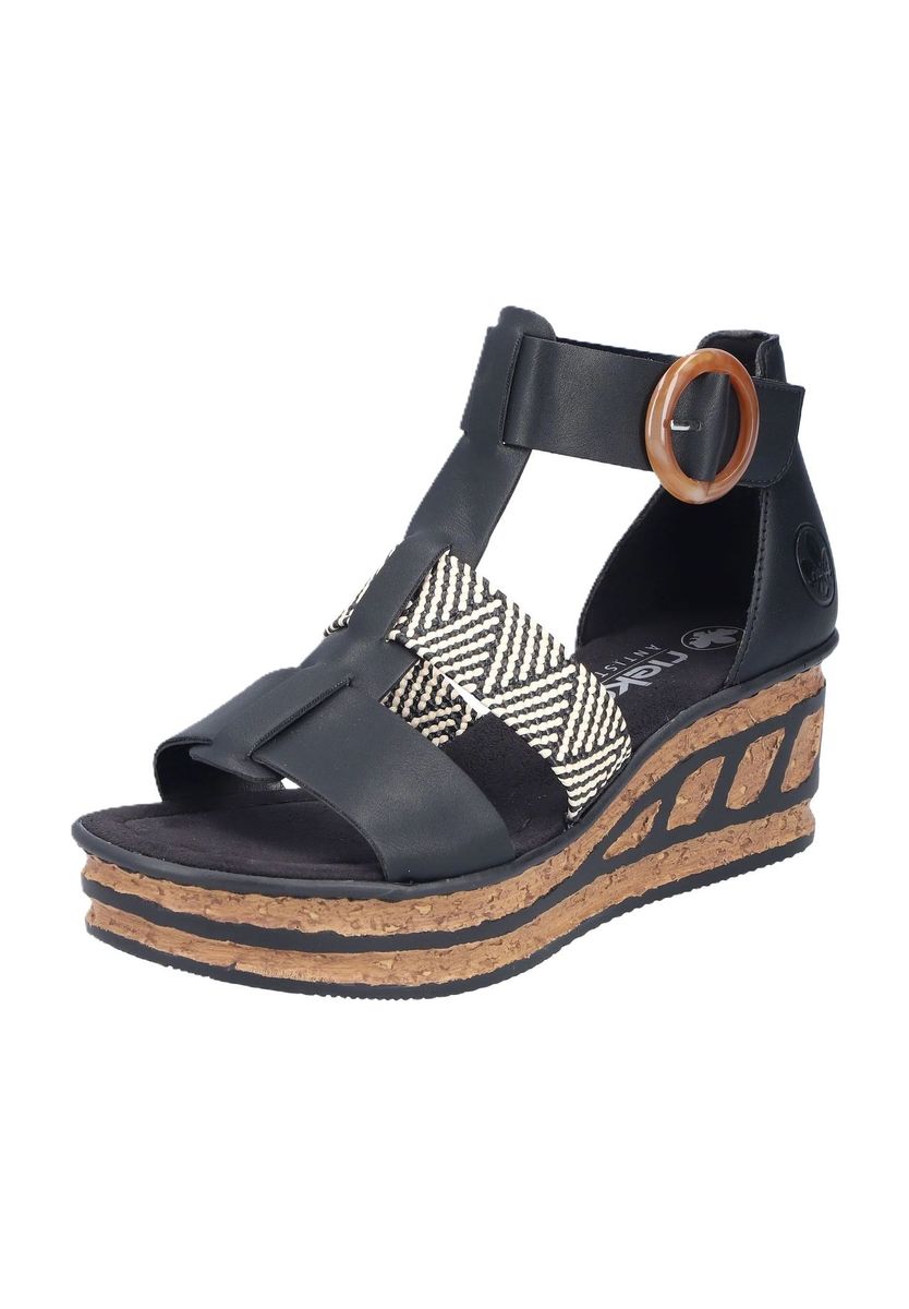 Moderne Keil Plateau Sandale mit Schnalle