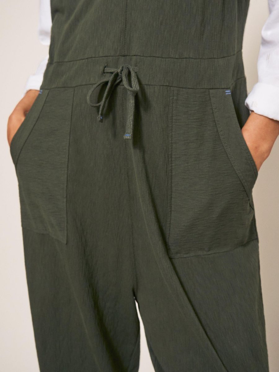 Lässiger ärmelloser Jumpsuit aus Leinenmischung