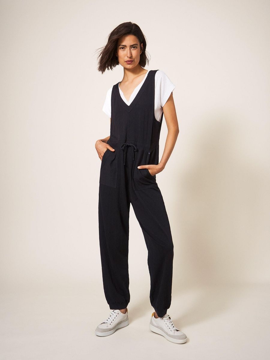 Ärmelloser Jumpsuit aus Baumwolljersey