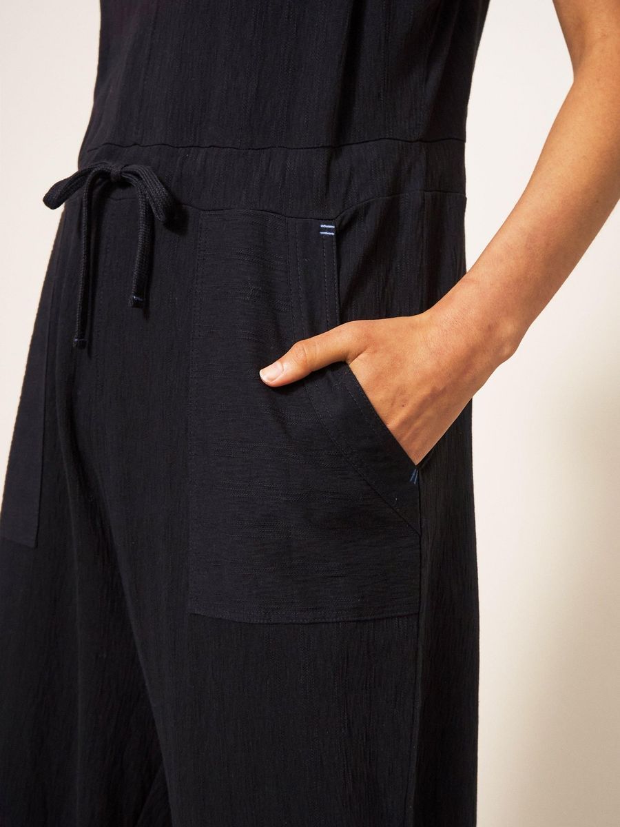 Ärmelloser Jumpsuit aus Baumwolljersey