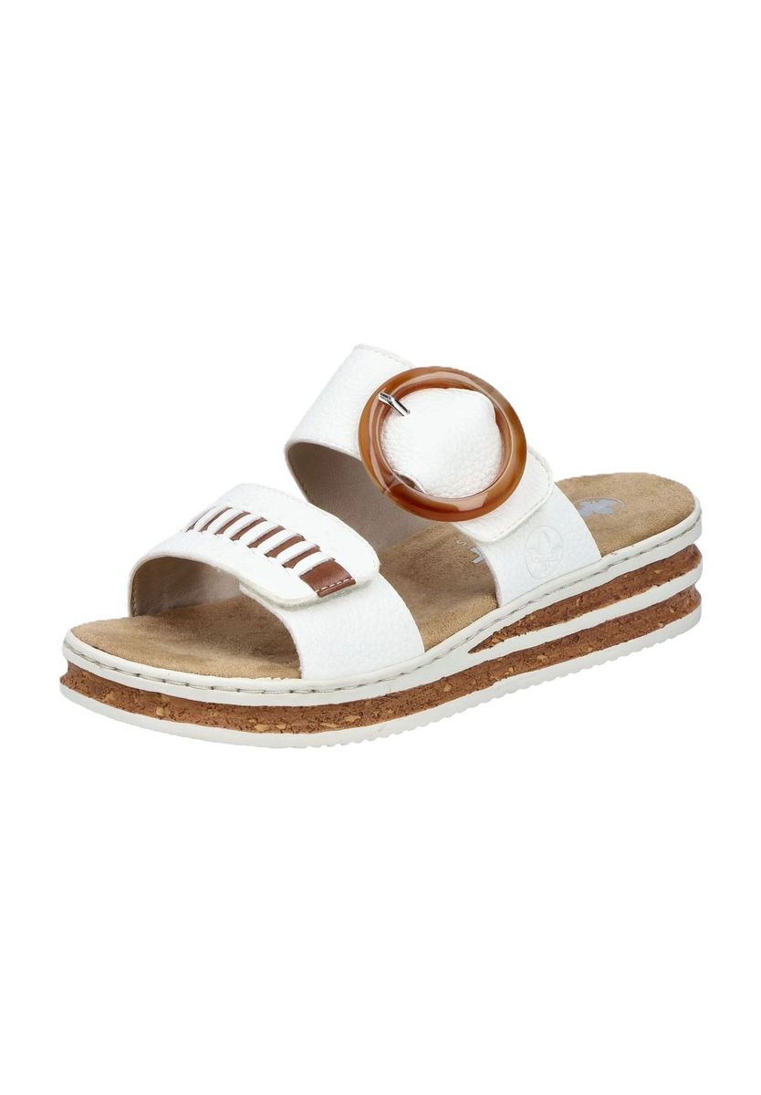 Damen Pantoletten mit Keilabsatz in Weiß