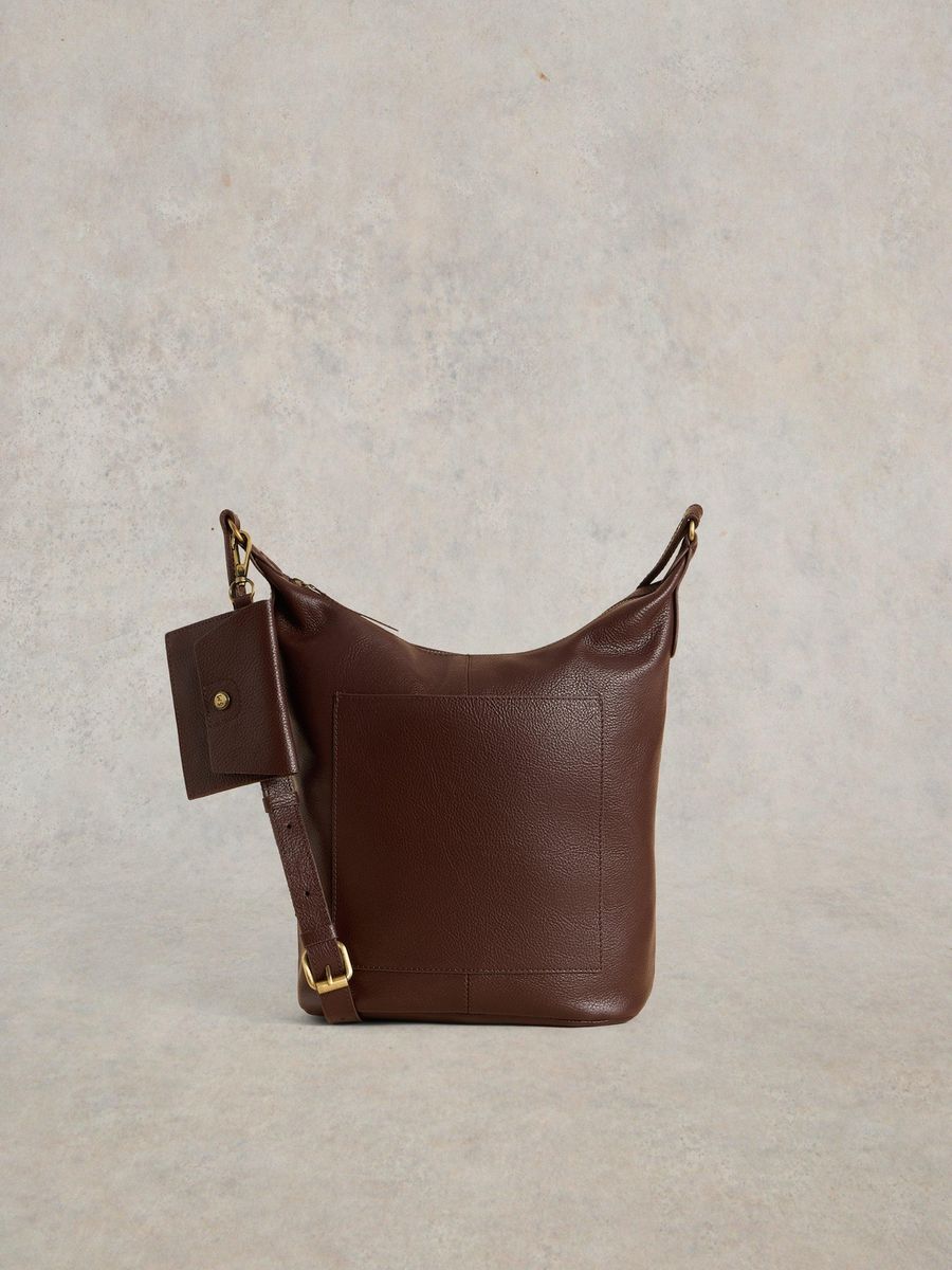 Leder Umhängetasche mit Tasche