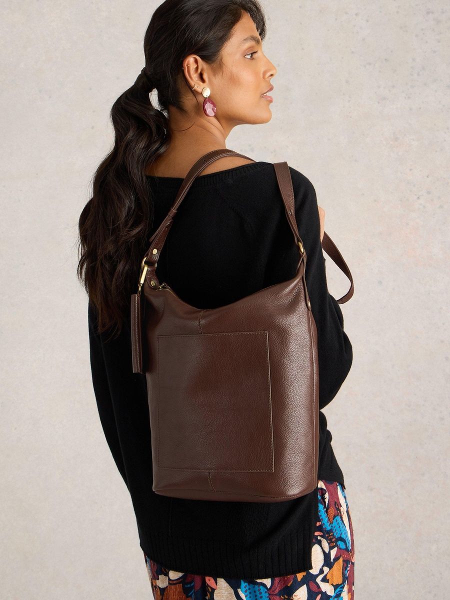 Leder Umhängetasche mit Tasche