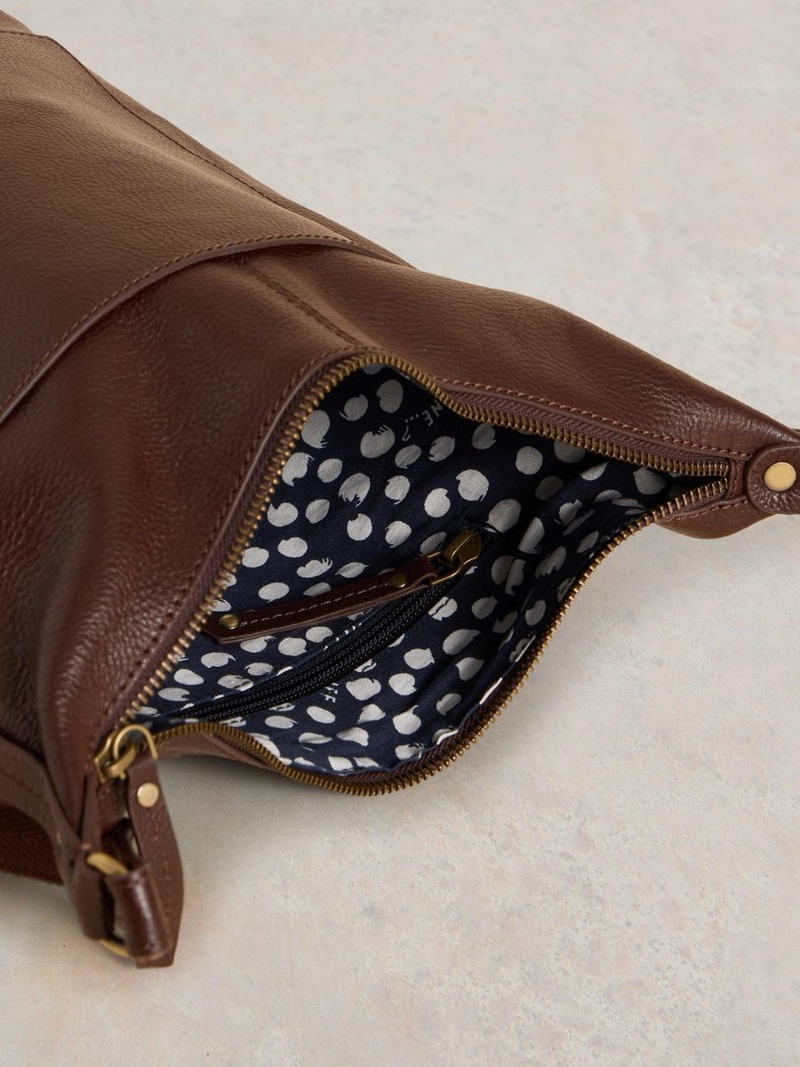 Leder Umhängetasche mit Tasche