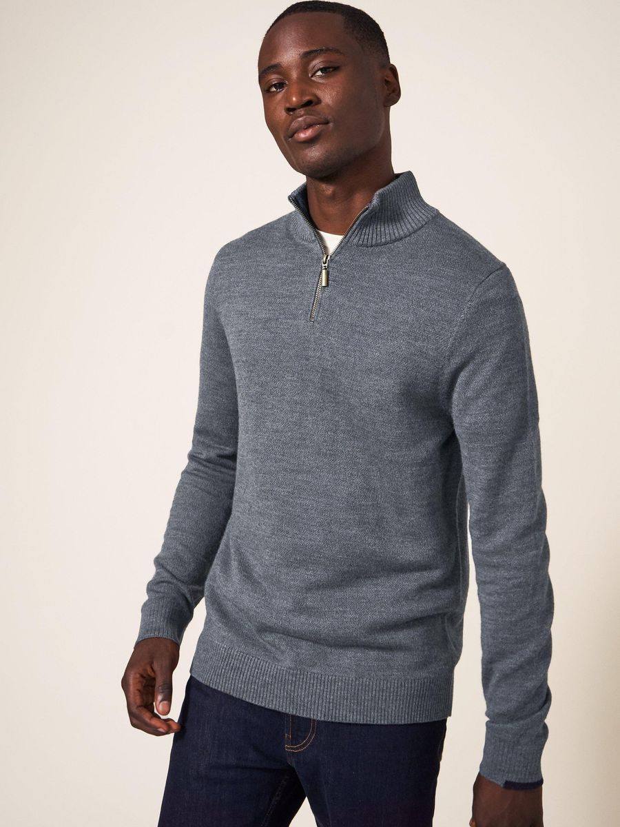 Merino-Wollpullover mit Trichterkragen